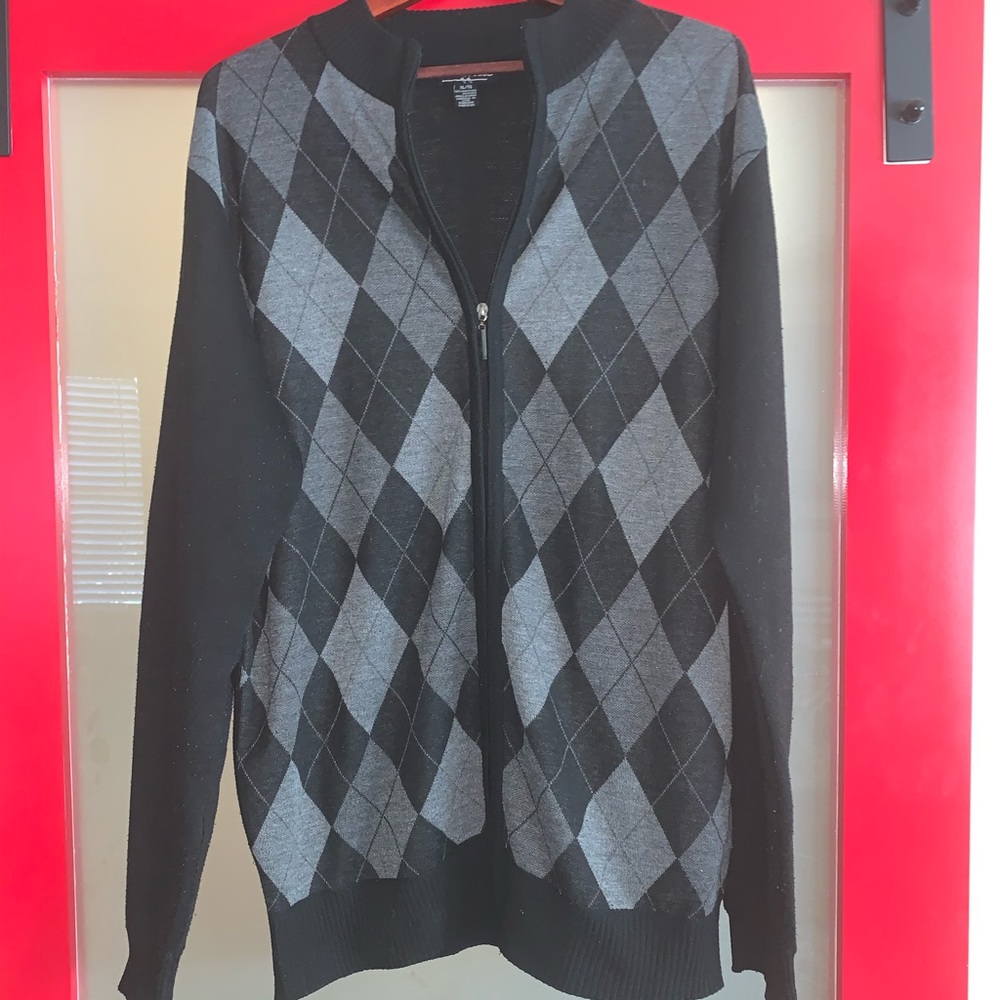 Grey and Black Zipper Sweater